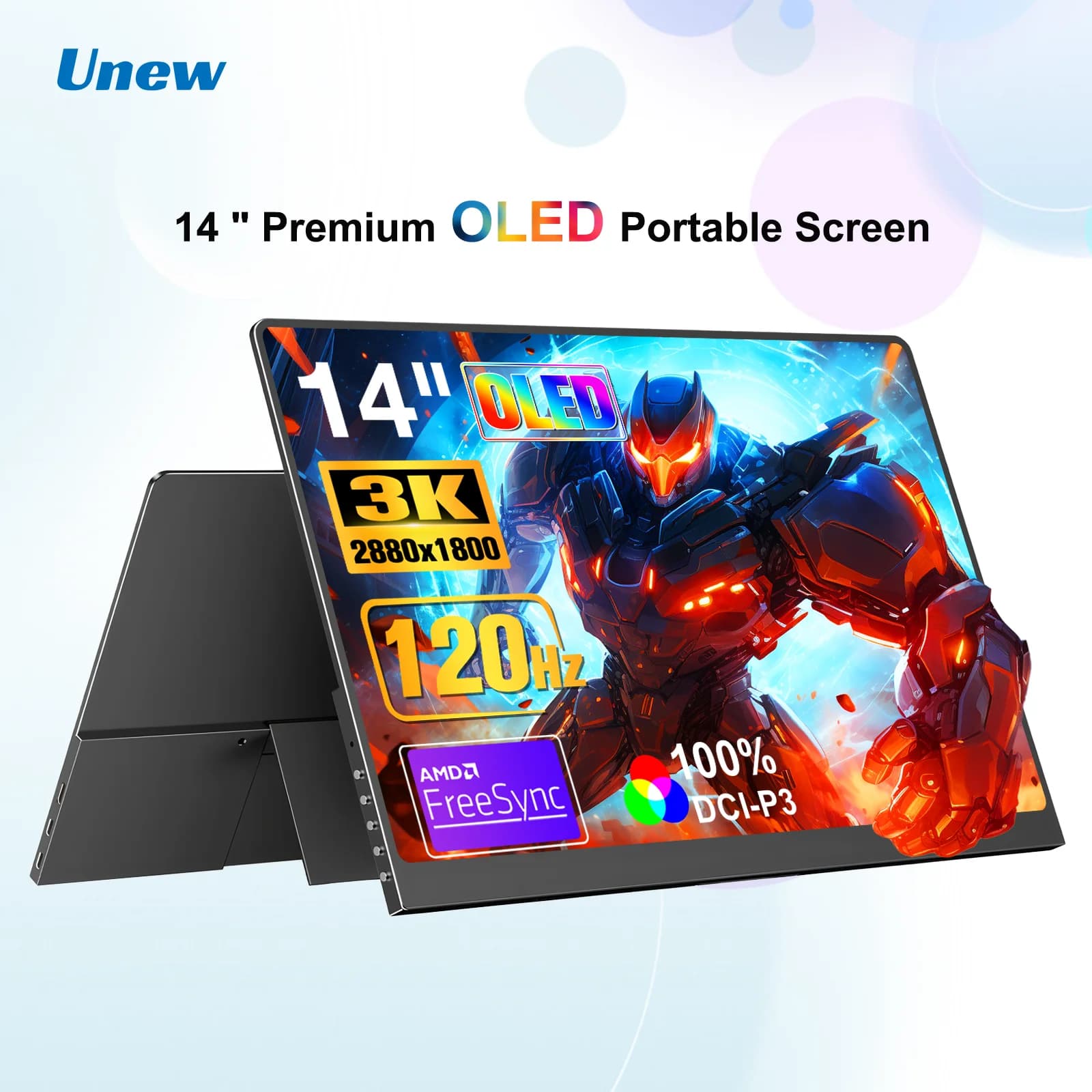 Portable 14 Inch OLED Monitor for Gaming and Laptops