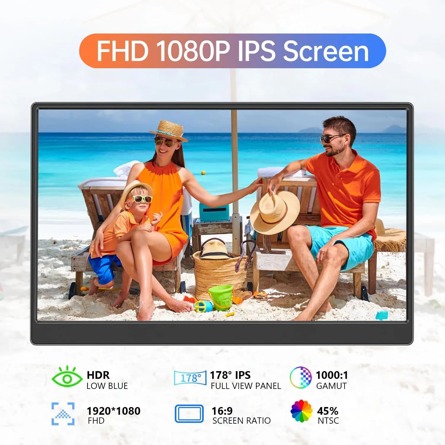 14'' Touch Portable Monitor - FHD 1080P Gaming Screen - image 2