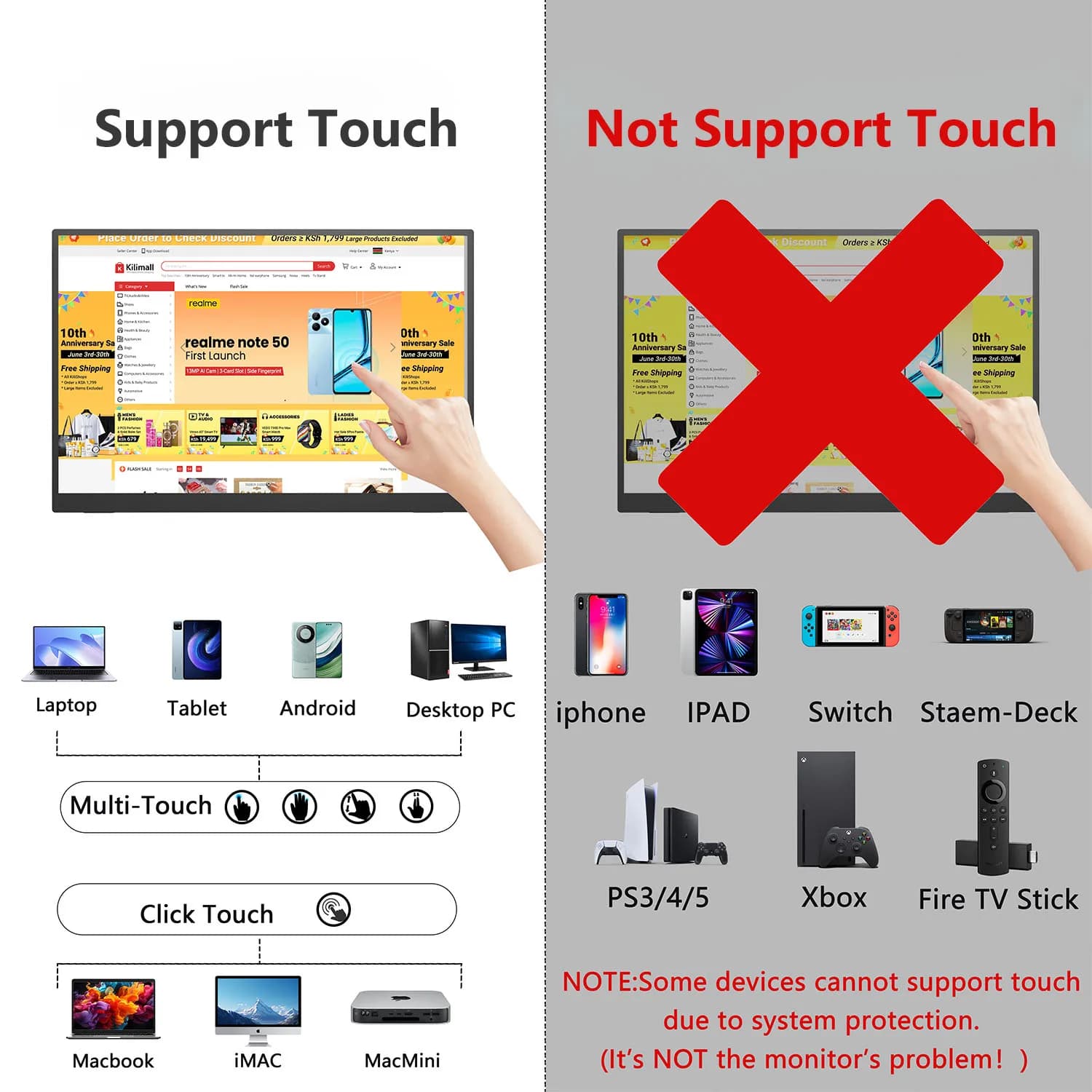 14'' Touch Portable Monitor - FHD 1080P Gaming Screen - image 3