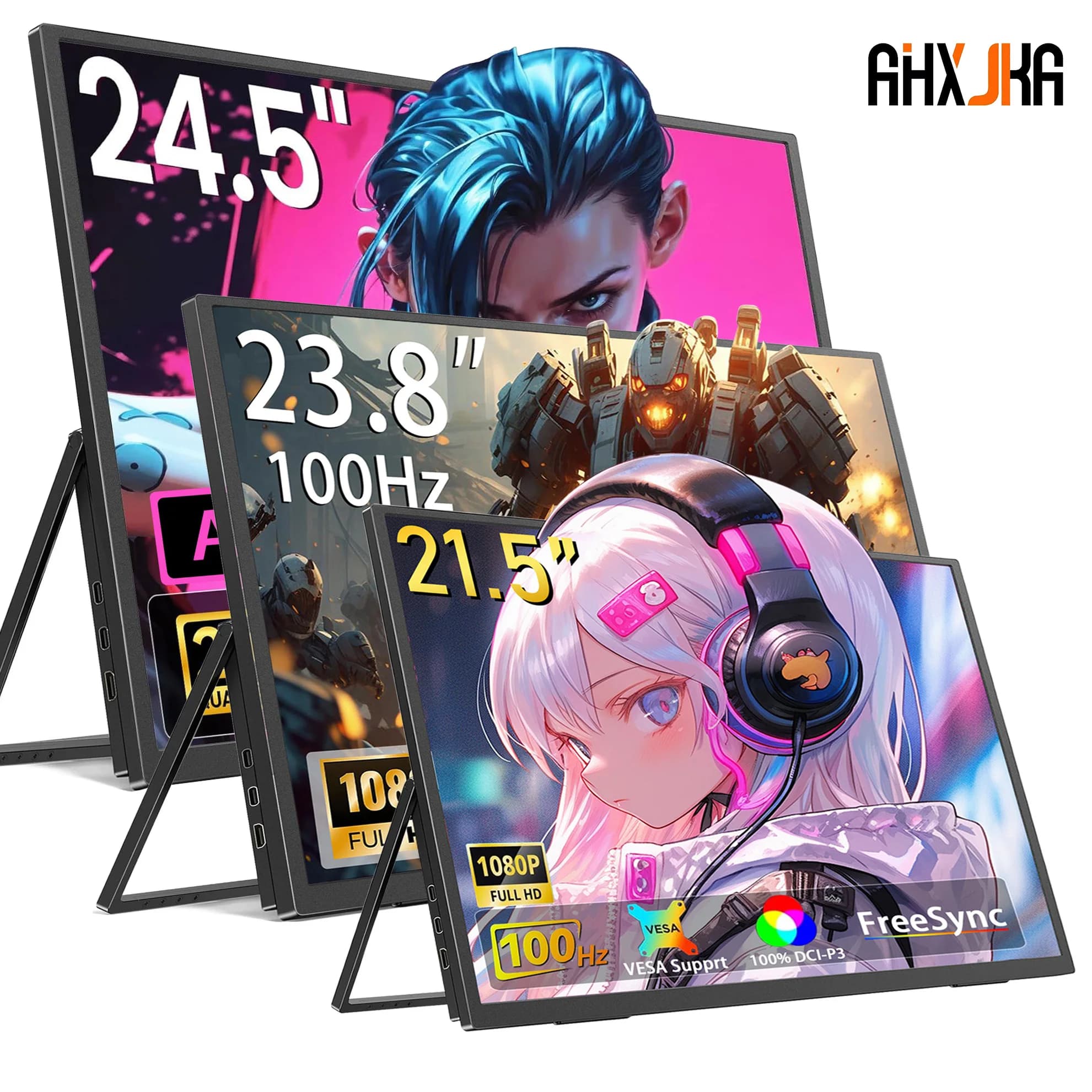 AHXJKA Portable Monitors - 21.5/23.8/24.5 Inch Gaming Extender
