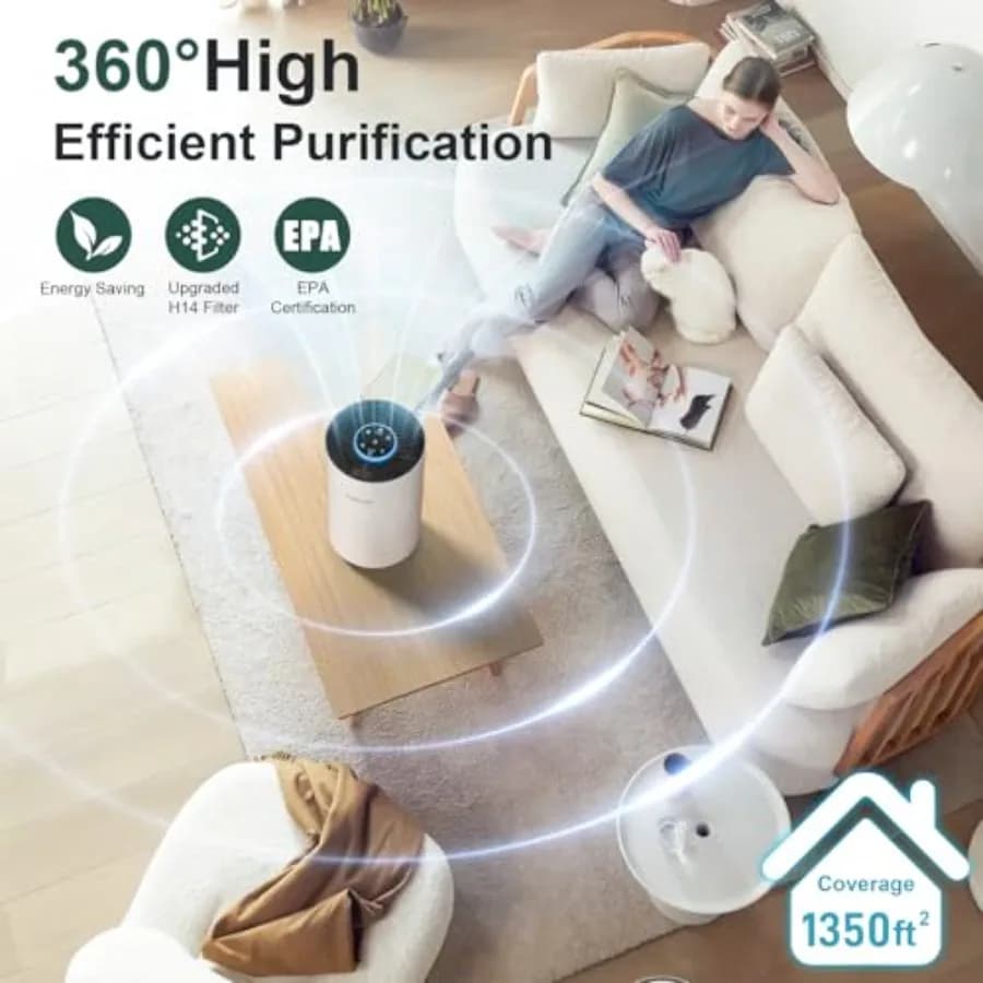 Air Purifiers H14 True HEPA for Bedroom - $35.1 - image 3