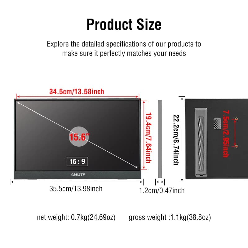 Anmite Portable 15.6-Inch Touch Monitor for Gaming - image 5