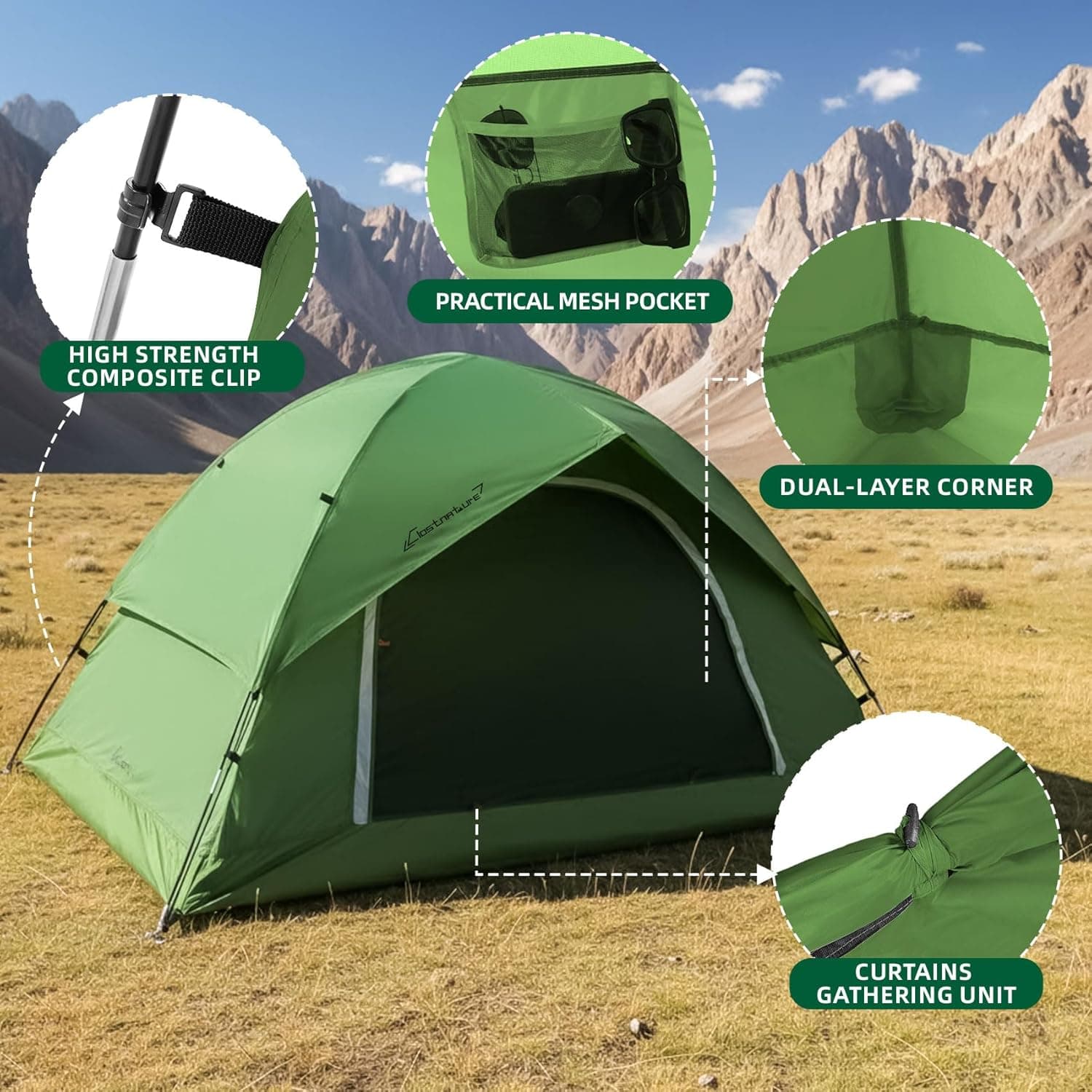 Compact and Waterproof Camping Tent for Two by Clostnature - image 4