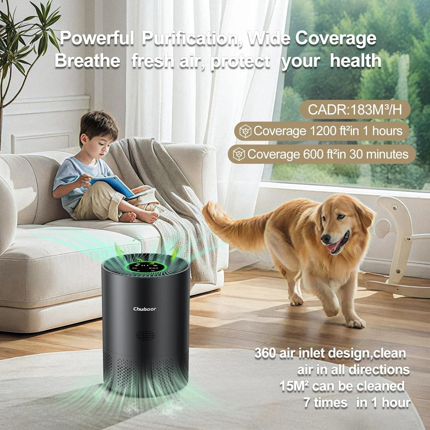 Chuboor H13 True HEPA Air Purifier for Home - image 3