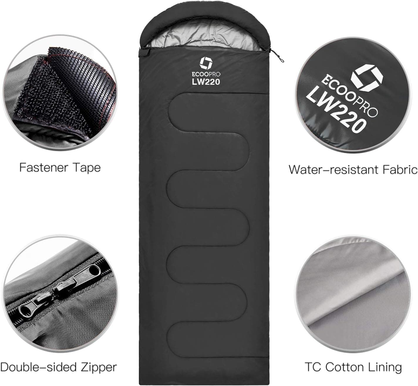 ECOOPRO Lightweight Waterproof Sleeping Bag for Campers - image 3