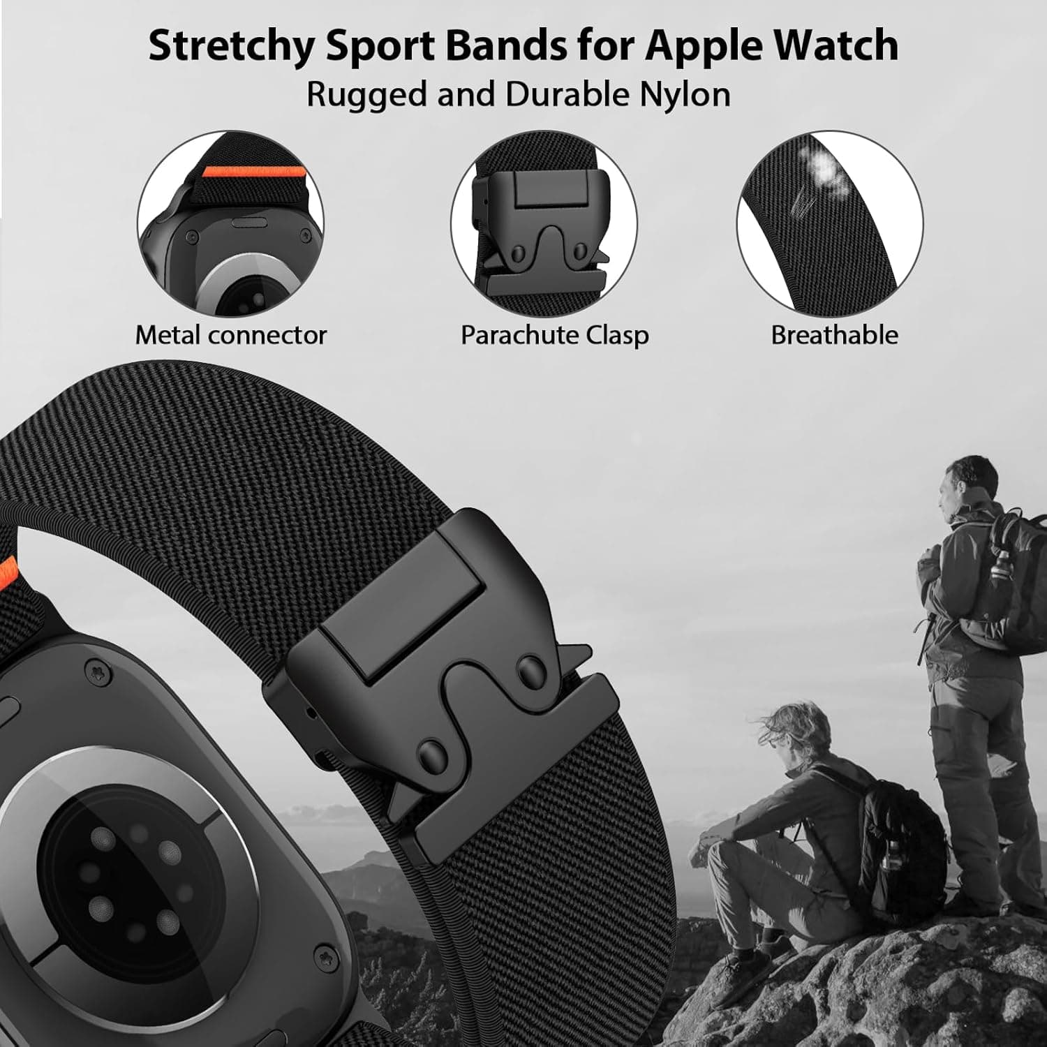 Adjustable Nylon Sport Band for Apple Watch Ultra & Series - image 2