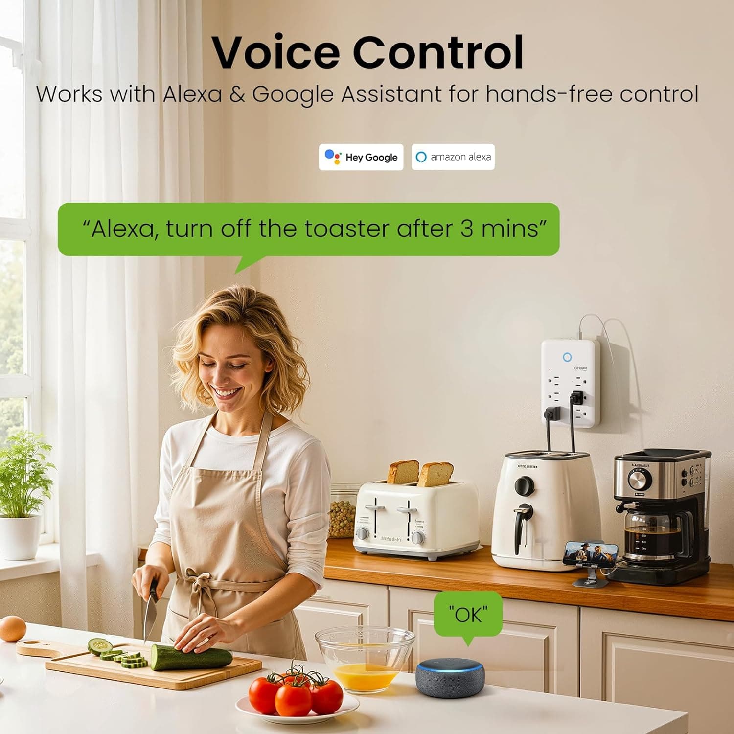 GHome Smart Plug Outlet Extender with USB Ports - image 2