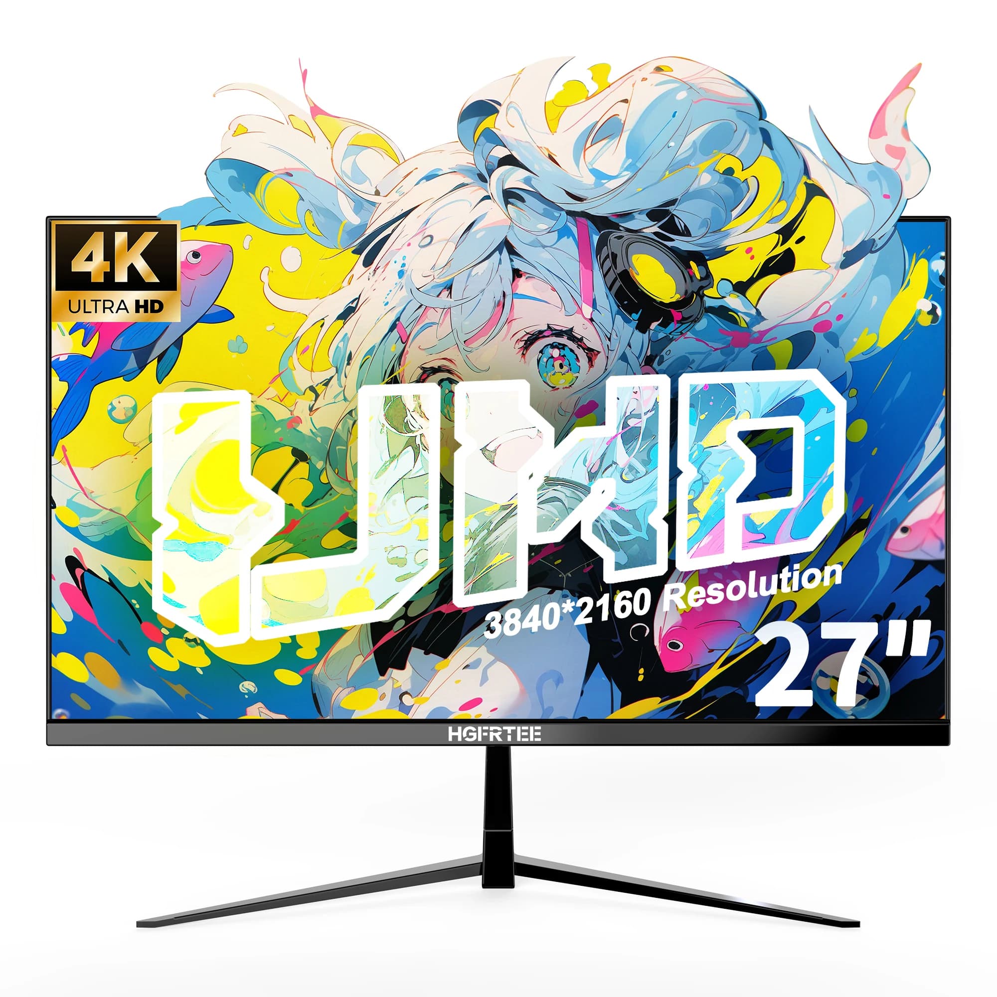 HGFRTEE 4K 27 Inch Monitor - Affordable IPS Display for Gaming