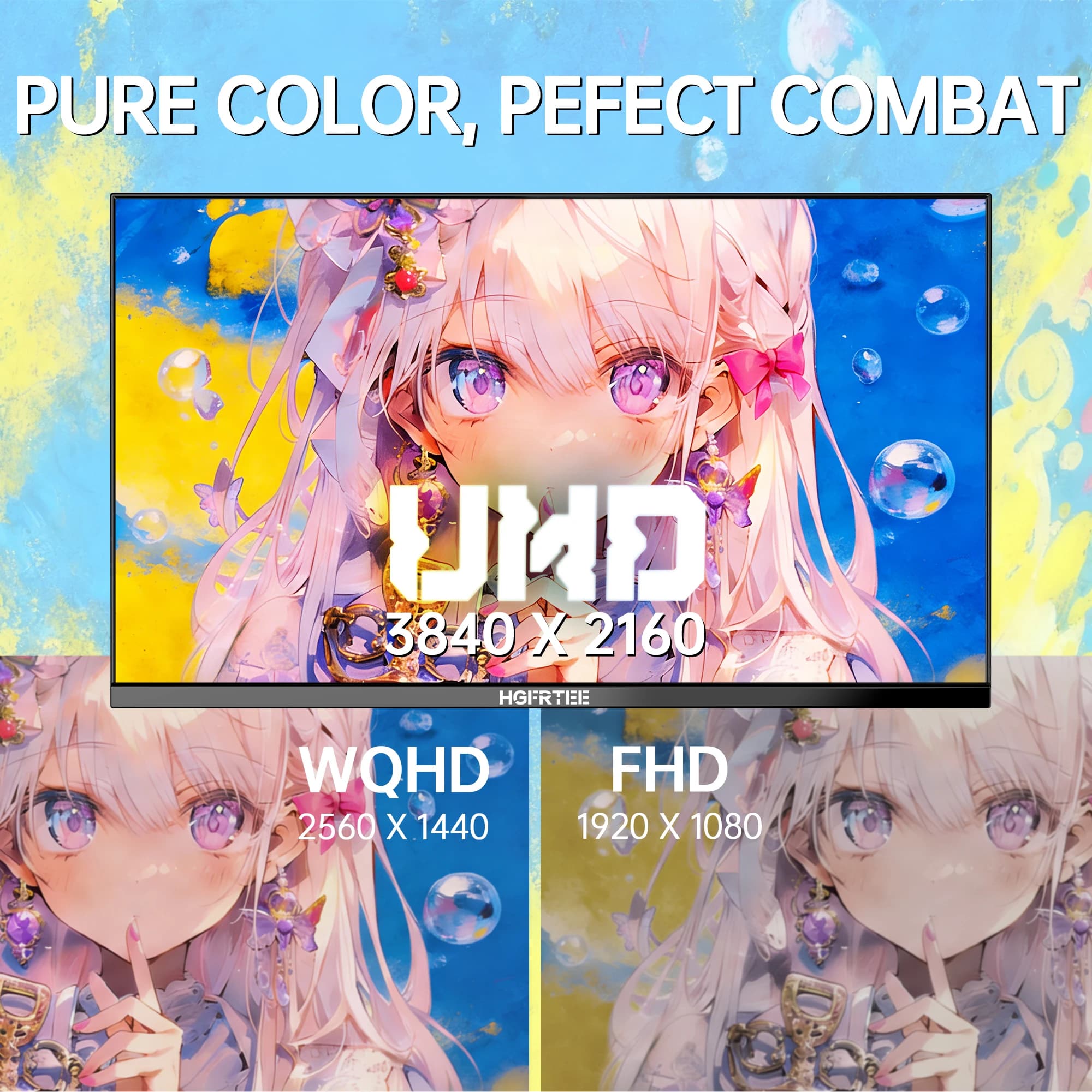 HGFRTEE 4K 27 Inch Monitor - Affordable IPS Display for Gaming - image 2