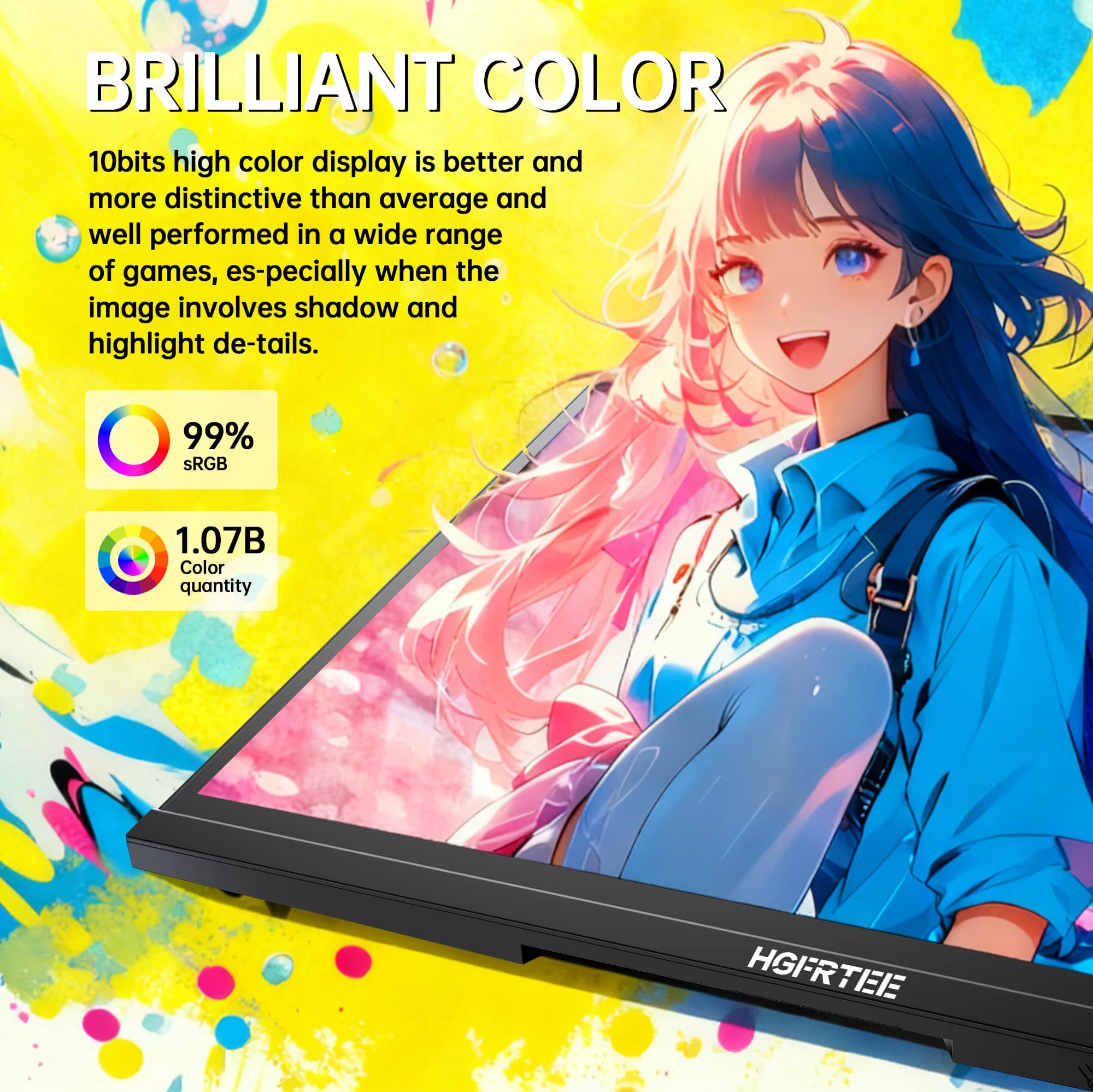 HGFRTEE 4K 27 Inch Monitor - Affordable IPS Display for Gaming - image 3