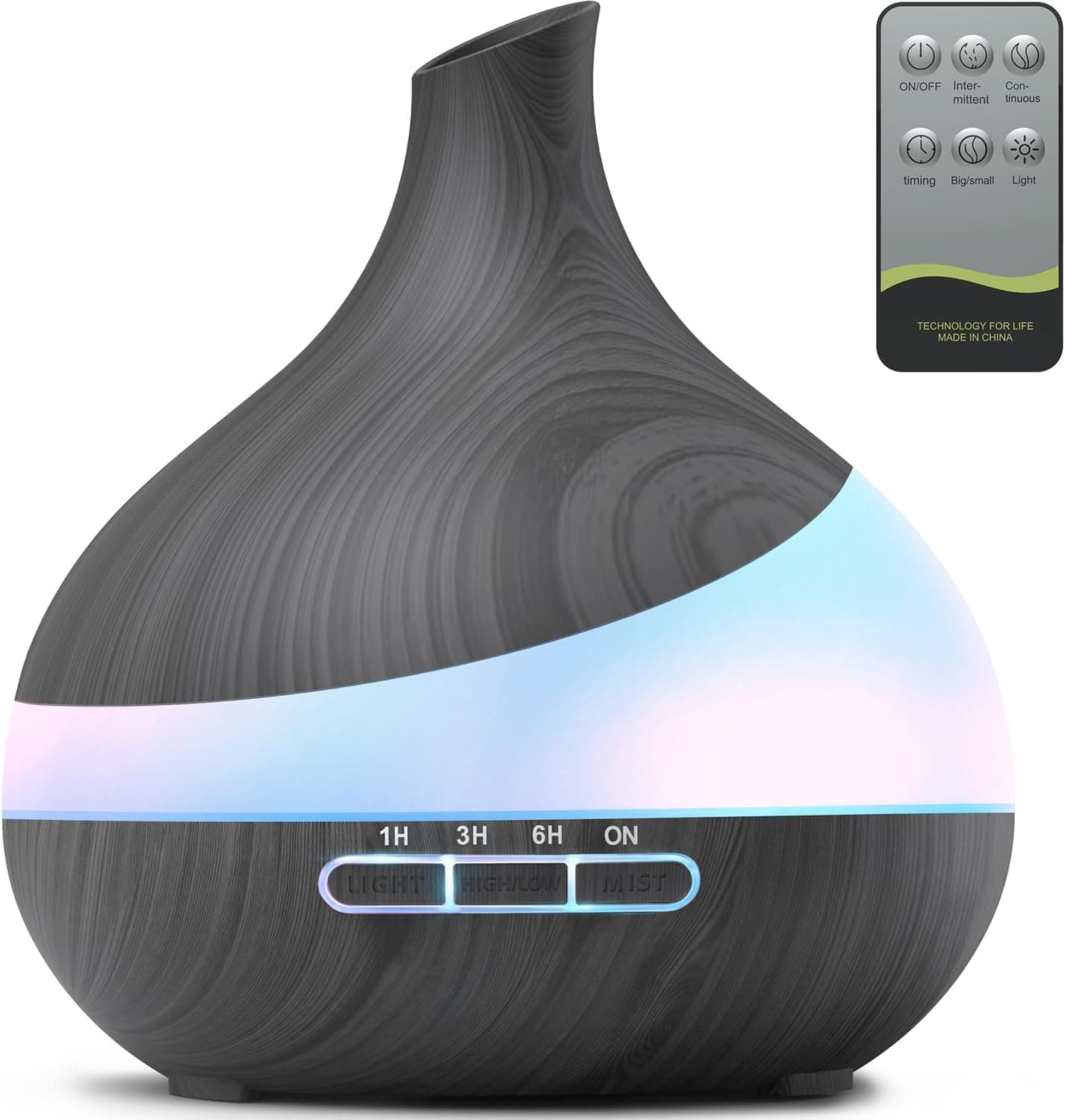 HJTHJT 500ML Essential Oil Diffuser with Remote Control – Perfect for Relaxation