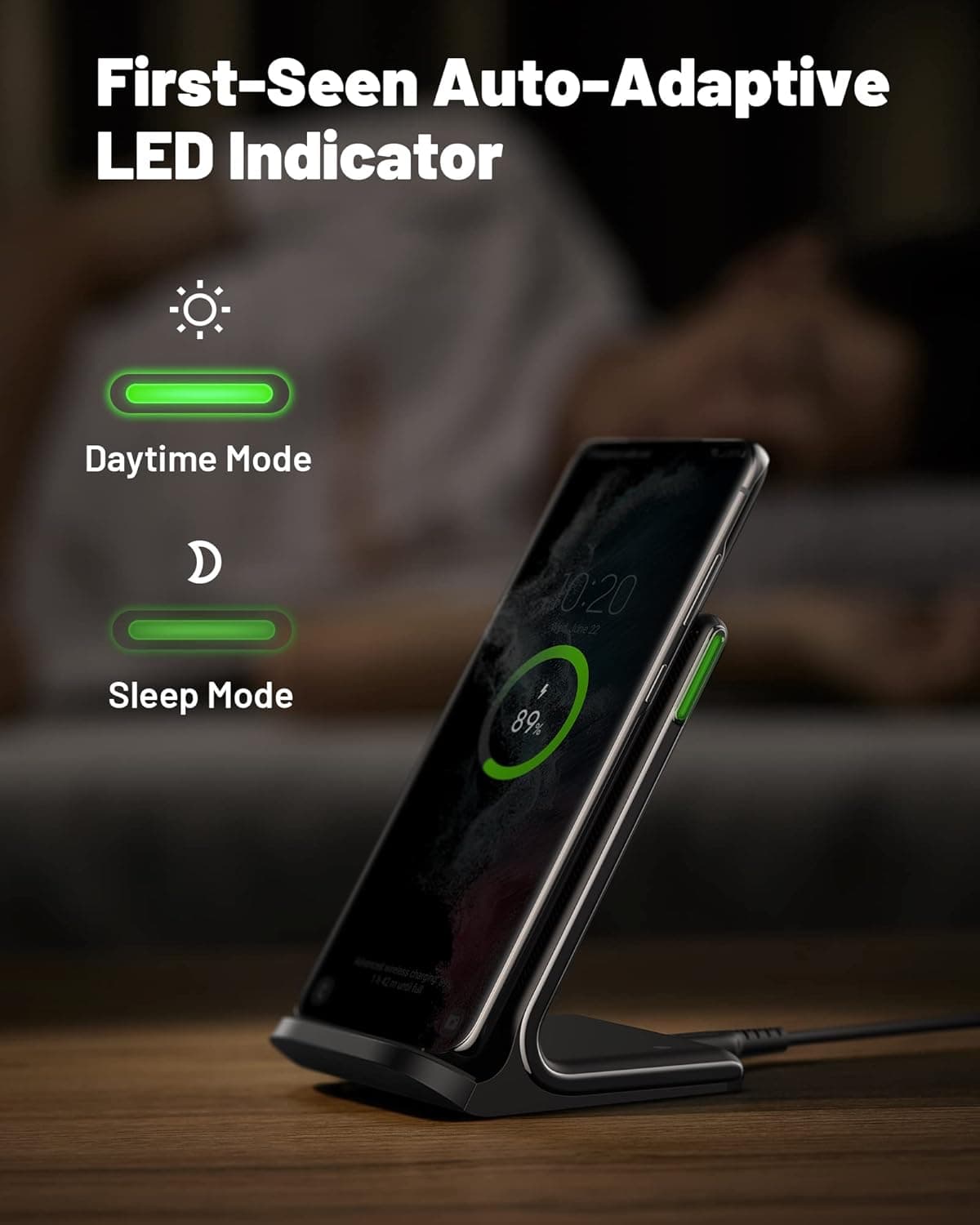 INIU 15W Fast Wireless Charger with Adaptive Light & Safety Features - image 3