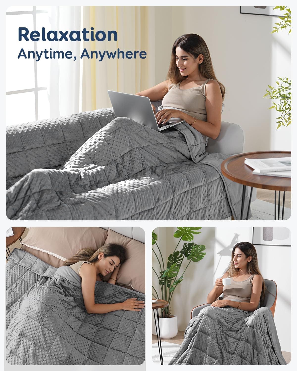 Kivik 15 lbs Breathable Weighted Blanket - Grey - image 5