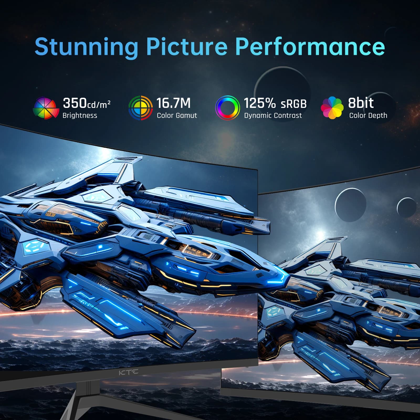 KTC 32 inch Curved Gaming Monitor - High Refresh Rate - image 4