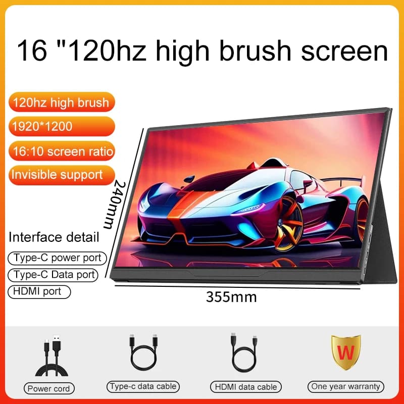 LANLIPU 16inch Portable Monitor - Game Display for All Devices - image 2