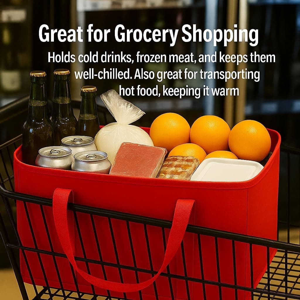 musbus 2-Pack XL Insulated Grocery Bags - Heavy Duty & Zipped - image 2