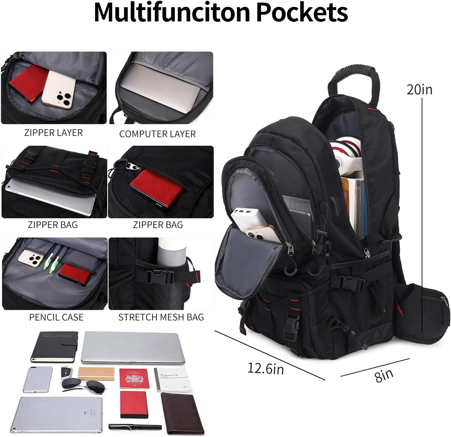 Nerlion 40L Lightweight Waterproof Hiking Backpack - image 3