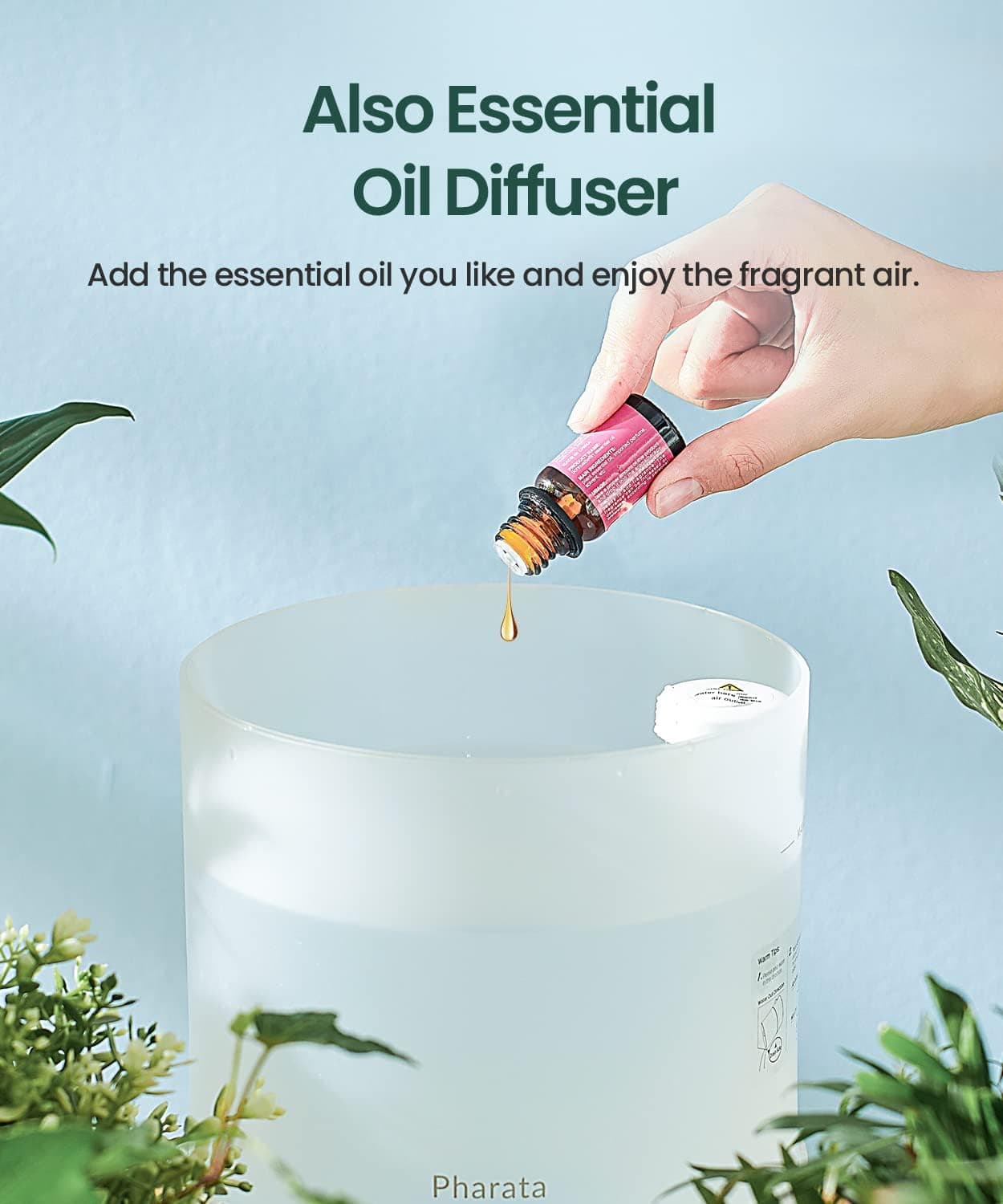 Pharata 2.5L Top Fill Humidifier & Essential Oil Diffuser - image 3