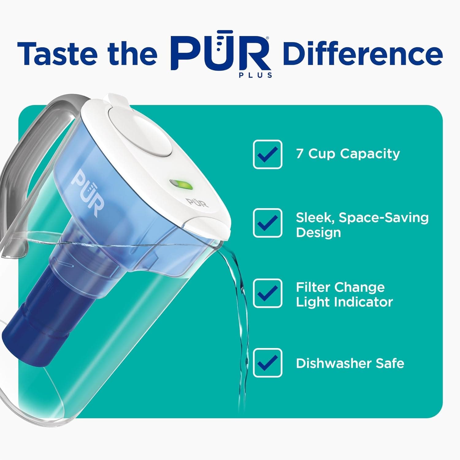 PUR Plus 7-Cup Refrigerator Water Filter Pitcher - Clean and Convenient - image 2