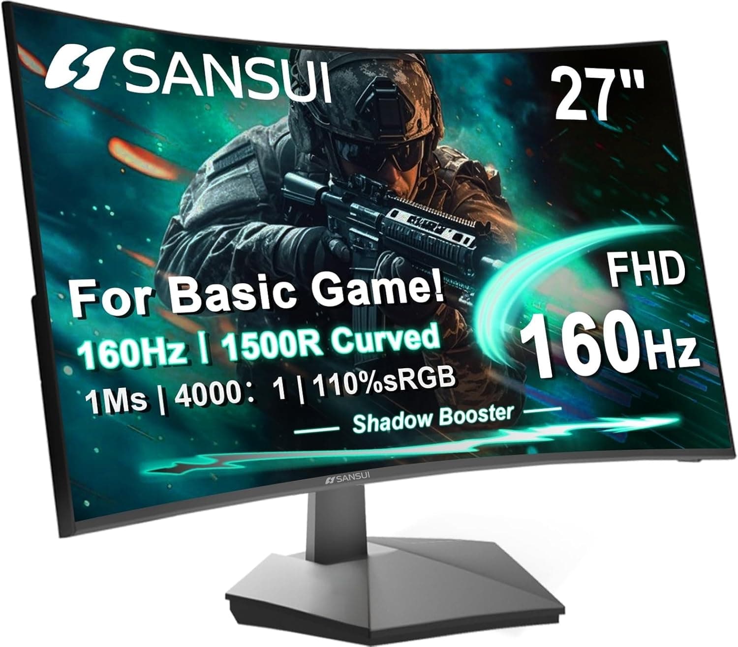 SANSUI 27 Inch Curved 160Hz Gaming Monitor