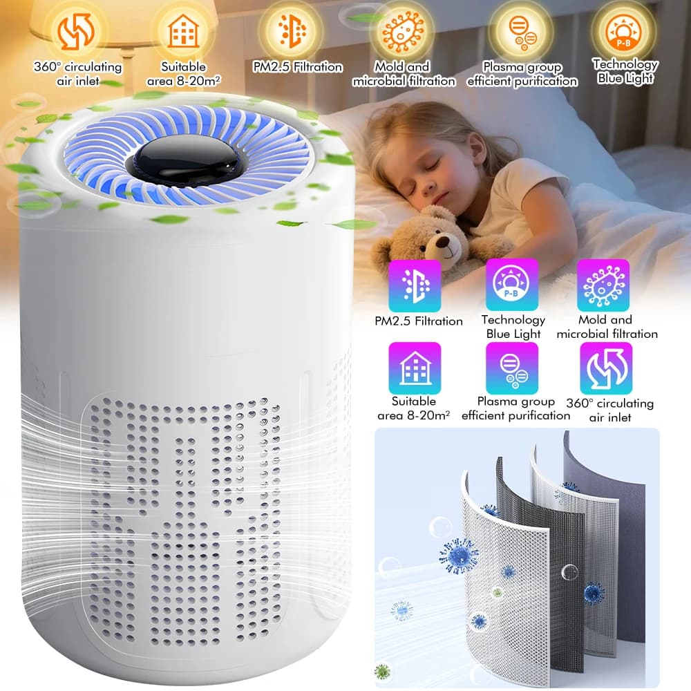 USB Air Purifier with HEPA Filter | Effective Home Air Cleaner