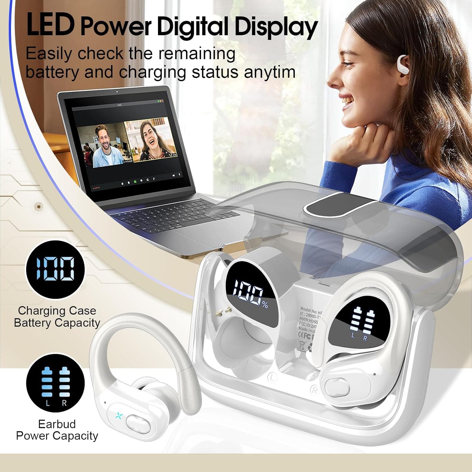 Aptkdoe Wireless Earbuds - 75 Hours Playtime & Noise Cancelling - image 5