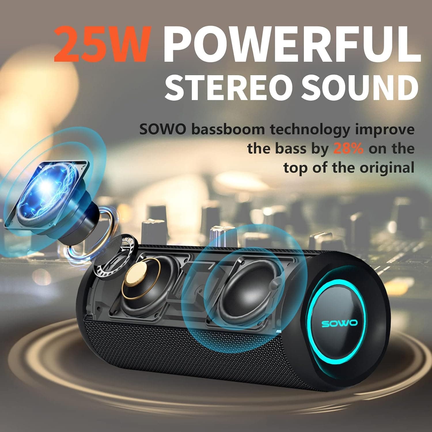 SOWO Waterproof Bluetooth Speaker with Powerful Bass - image 2
