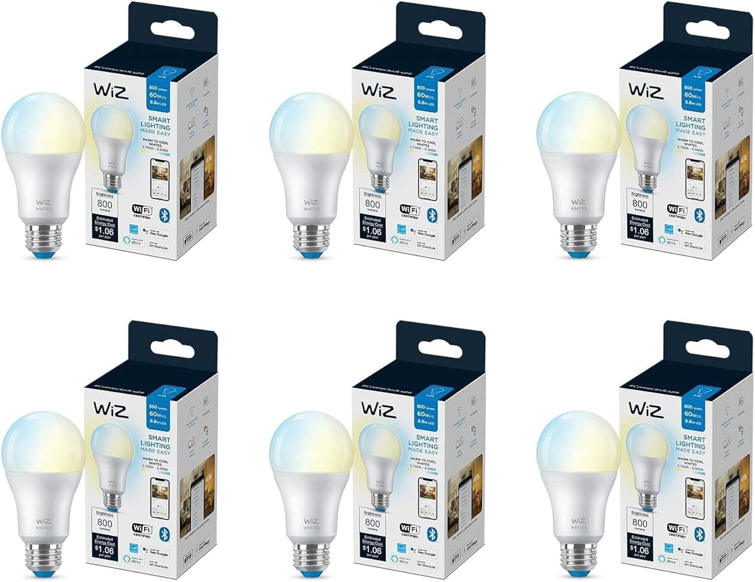 Smart LED Bulb Pack: Wi-Fi Controlled and Motion Activated