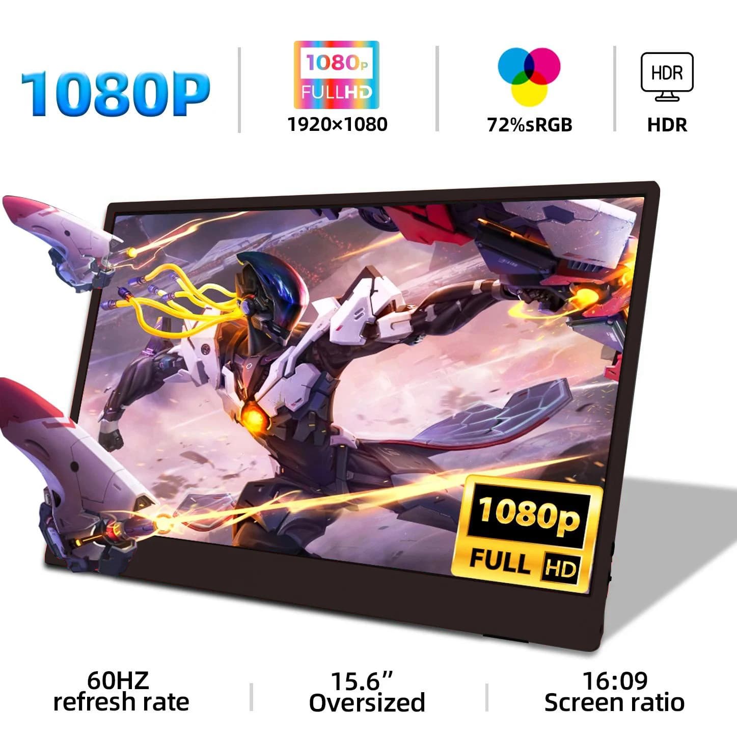 ZSUS 15.6-Inch Portable Monitor for Gaming and Work